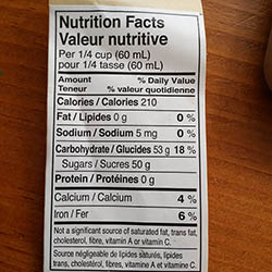 Maple Syrup's Nutrition facts